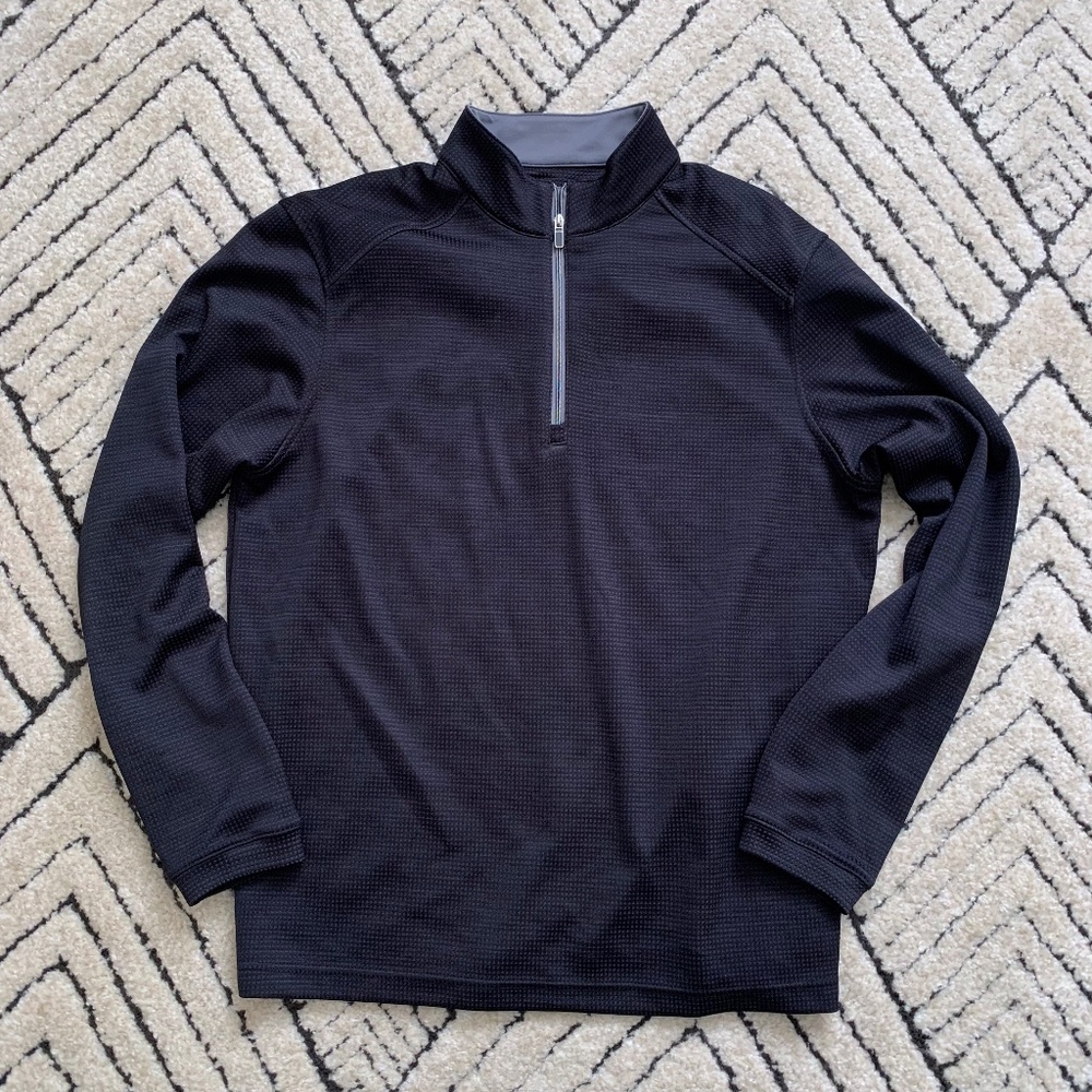 Men's M 1/4 Zip Mock Shirt Black